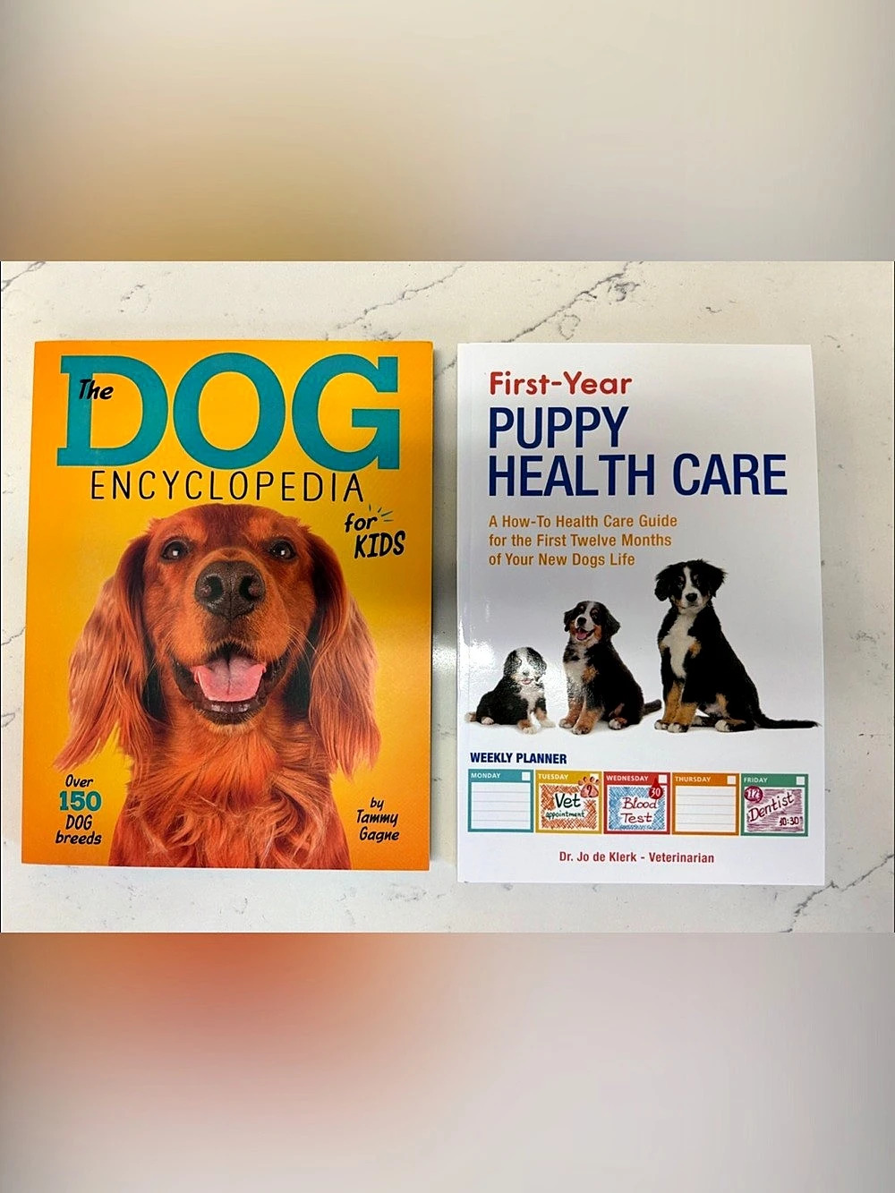 BRAND NEW book bundle: The Dog Encyclopedia for Kids & Puppy Health Care Book Se
